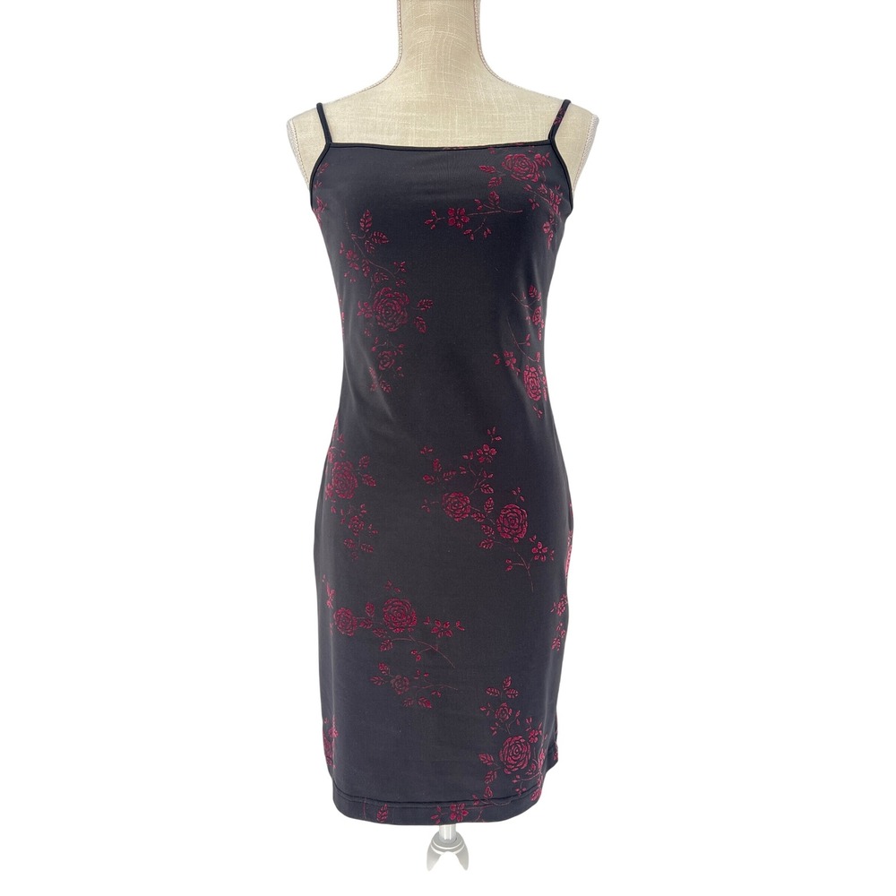 Boutique Europa Dress Womens S Black Floral Velvet Burnout 90s Y2K Whimsigoth